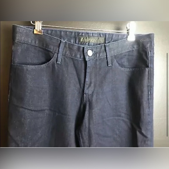 GOLDSIGN Orchid Wide Leg Jeans Designer Denim Dark Blue Wash Silver Flecks Flare - Picture 3 of 9